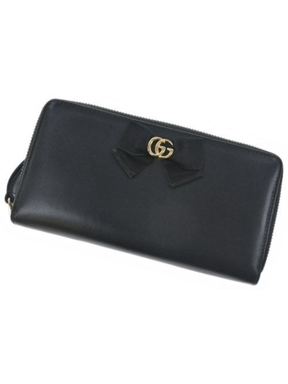 Gucci GG Ribbon Round Zip Wallet Coin Purse